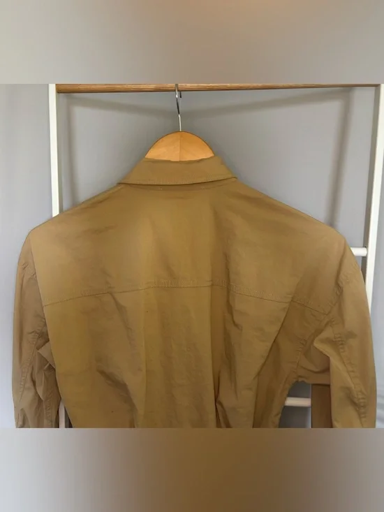 Michael Kors Tan Button-Front Utility Jumpsuit - Picture 11 of 14